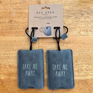 Rae Dunn TAKE ME AWAY Travel Set of 2 Luggage Tags Includes ID Insert BRAND NEW!